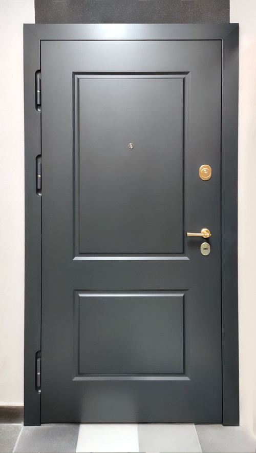Темно-серая входная дверь