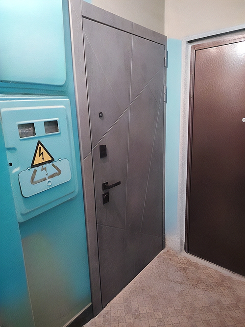 Серая квартирная дверь