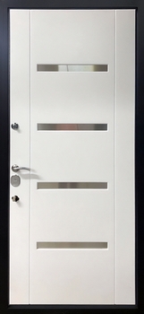 Серая дверь с верхней вставкой